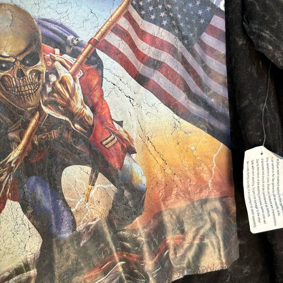 Another Hype Piece Shirt AHP 2XL Warrior Living Legend Distressed Skeleton Flag - Picture 13 of 15